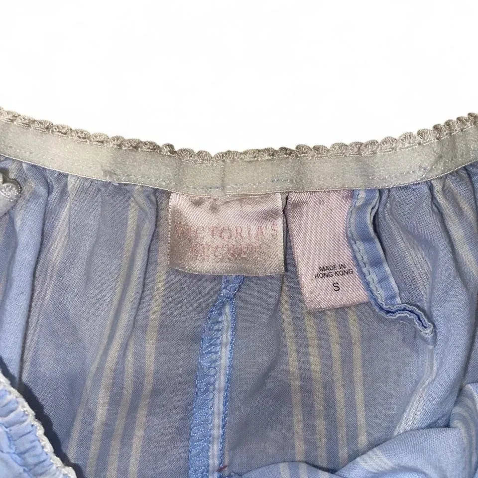Victoria’s Secret 2002 blue and white striped lightweight cotton pajama shorts - Image 4