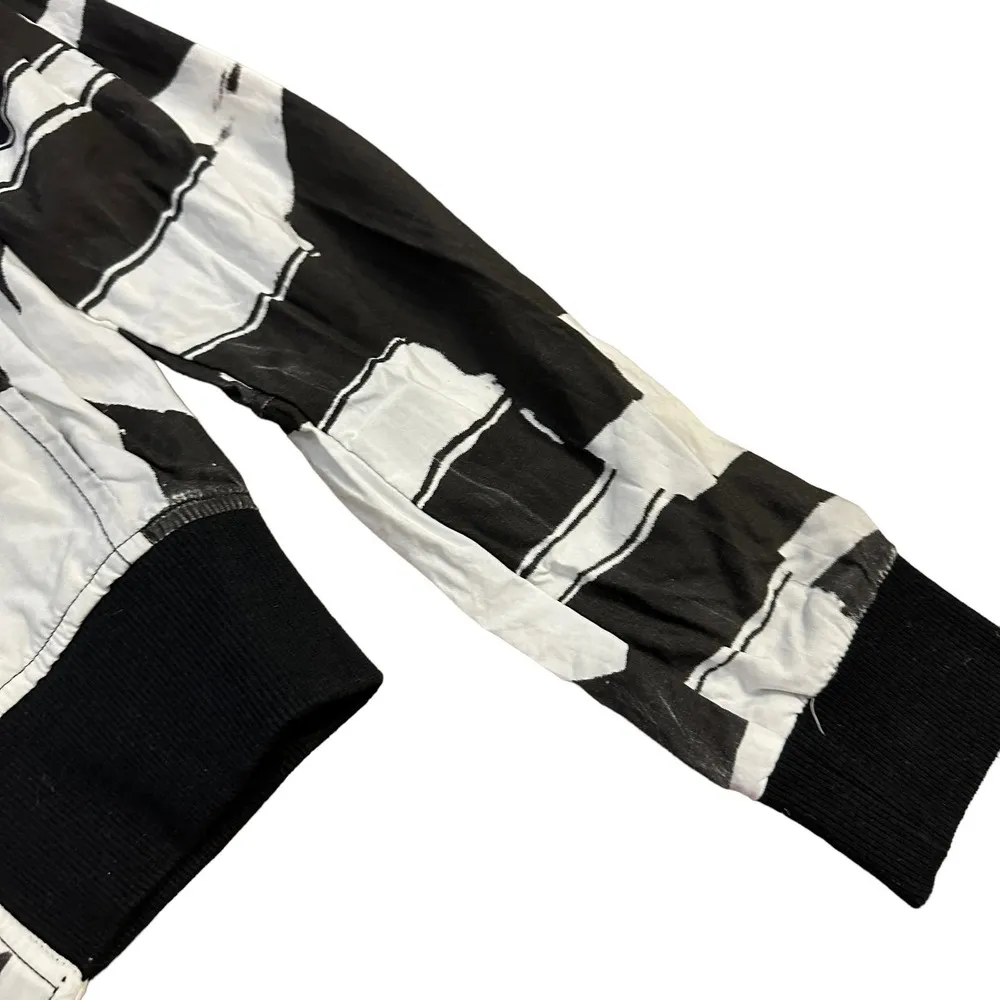 Religion Abstract Print Black & White Bomber Jacket - Image 5