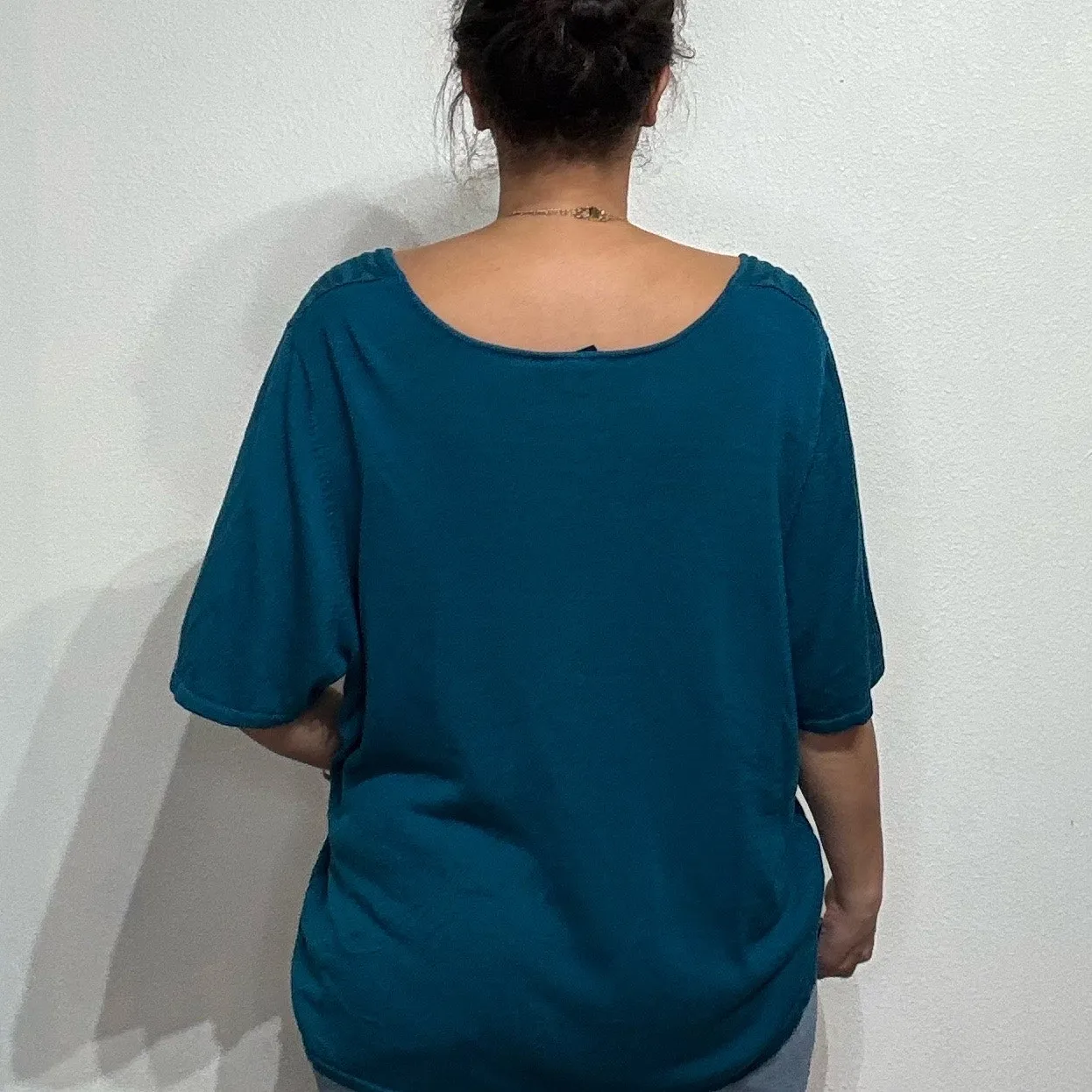 Maggie Barnes Essentials Teal Short Sleeve Sweater Sz 2X - Image 9