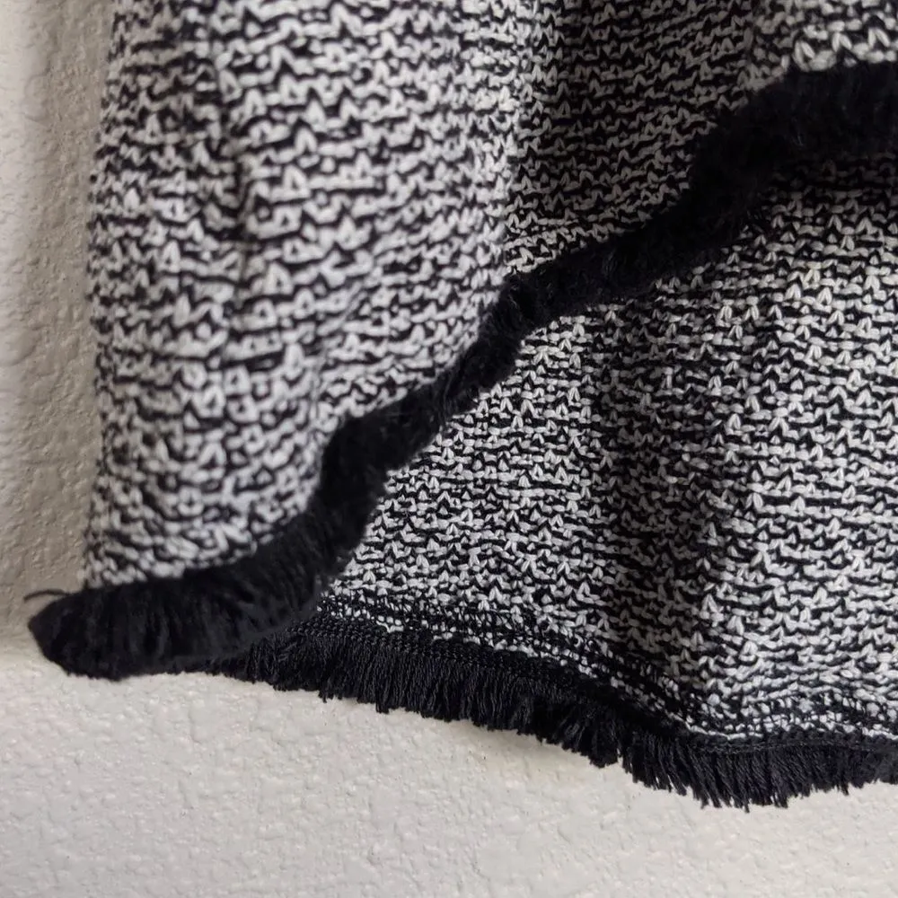 Madewell Tweed Nubby Knit‎ Fringe Sleeveless Top Womens Size XS Textured Black - Image 5