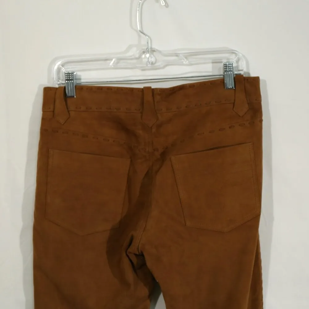 Vintage Old Gringo Suede Leather Pants — Brown, Bootcut, US 6 (33”) - Image 8