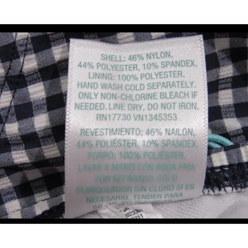 Women's Gingham Textured Medium Coverage Hipster Bottom - Kona Sol XL 16-18 NWT - Image 5