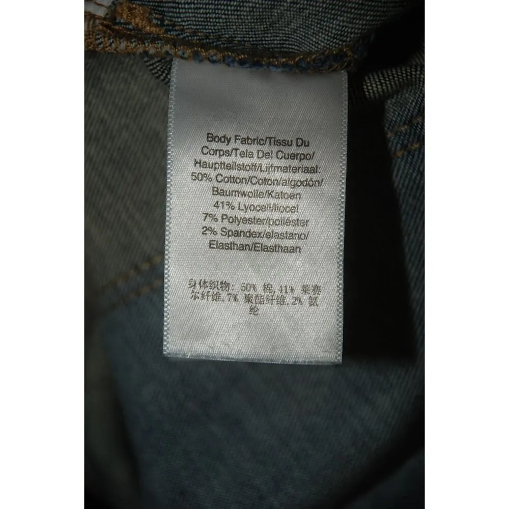 DKNY Ladies Size 10 30"X28" Denim Blue Jeans Dark Wash Straight Leg Short Ankle - Image 9