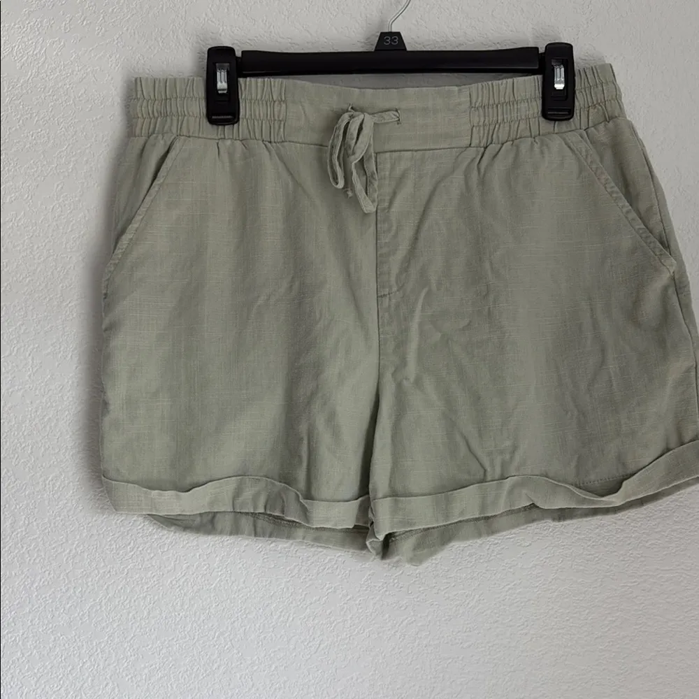 Como Vintage Green Cargo Shorts Relaxed Fit Elastic Waistband - Image 3