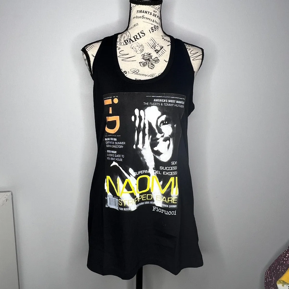 Fiorucci (XL) Naomi Campbell Capsule Collection i-D Magazine Racerback Tank Top - Image 10