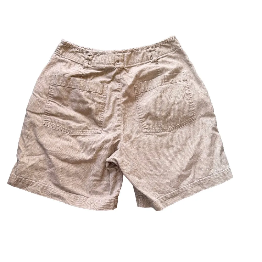 Eddie Bauer Khaki Cotton Shorts Cuffed Vintage 90s Size 12 High Rise Casual - Image 5
