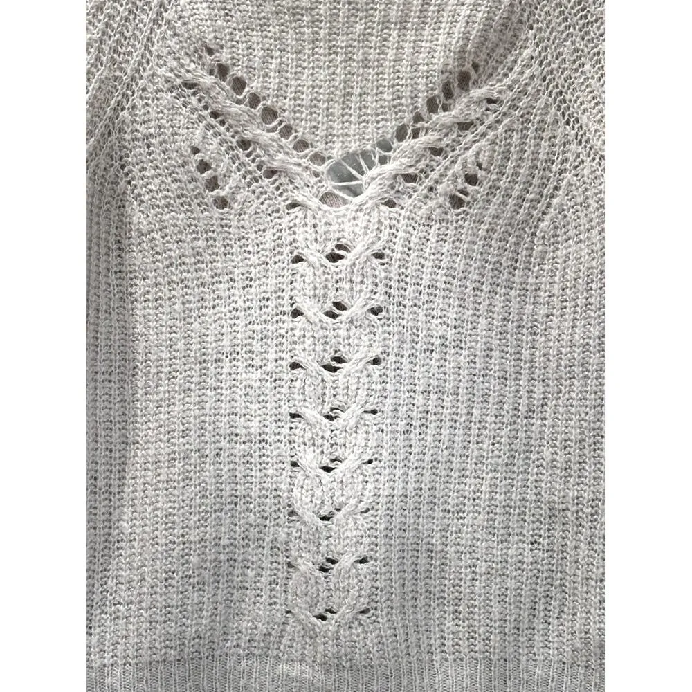 ANTHROPOLOGIE Kimchi Blue Women's Oatmeal Wool Knit Cardigan Sweater Sz S - Image 5