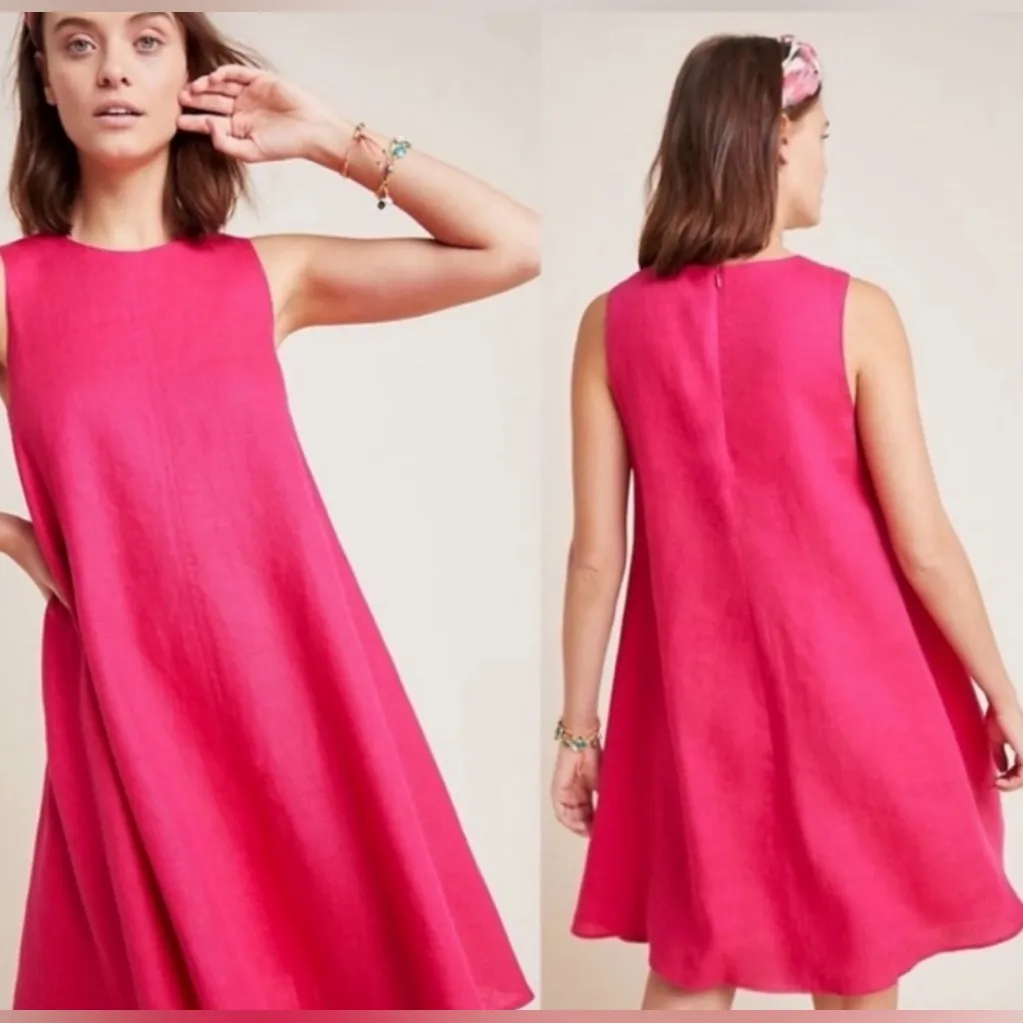 Maeve Vibrant Pink Mini Dress - Image 2