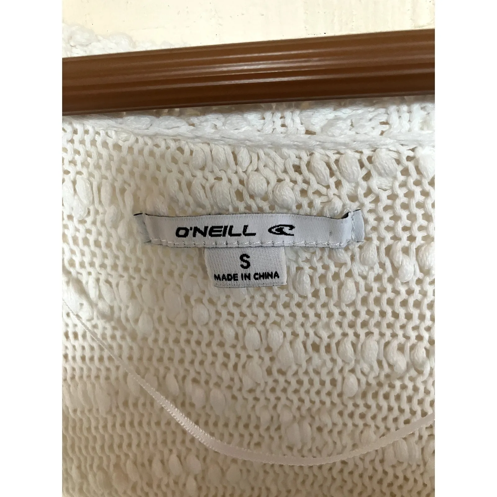 O'NEILL White Oversize Boho Sweater Nubby Texture Size Small S BEACHY SLOUCHY - Image 2