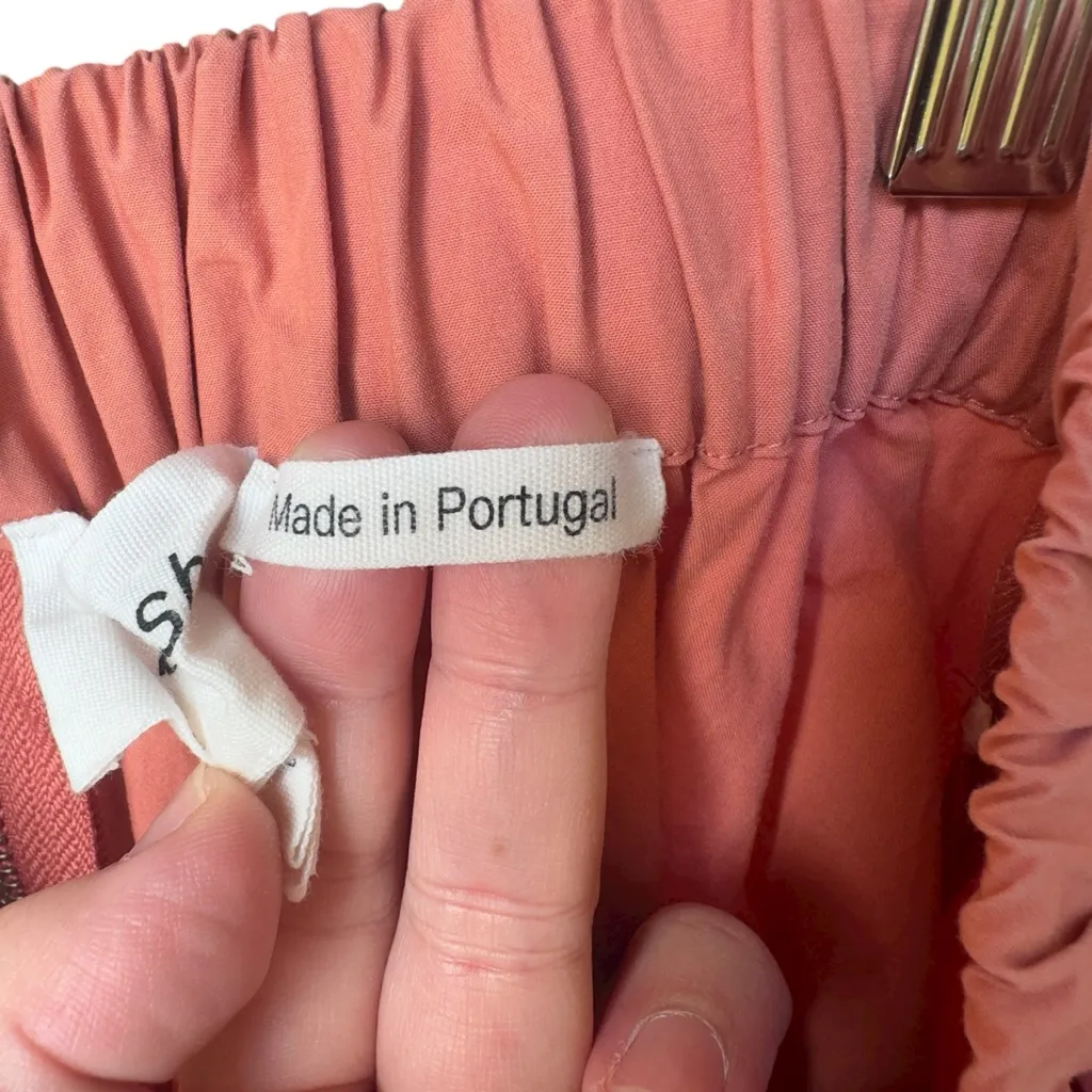 ba&sh Piel Blush Pink Gathered Cotton Poplin Midi Skirt Size 2/ XS - Image 10