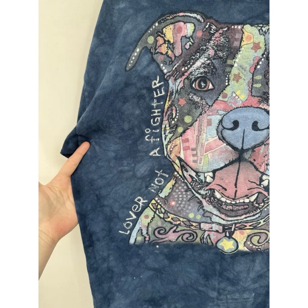The Mountain Pit bull Graphic Short Sleeve Tee Women XXL Blue Retro Casual - Image 4