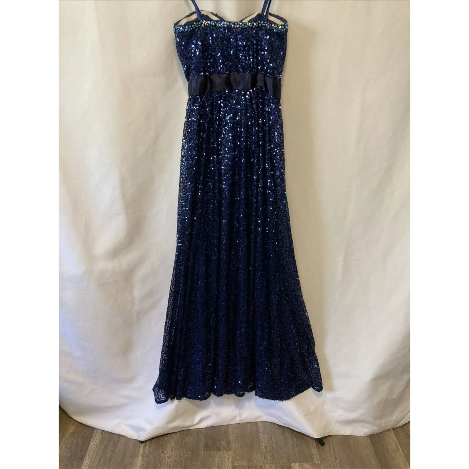 La Femme Formal Dress Sequin Gown 0 Navy Dark Blue Prom Ball Gala Quinceara Hoco - Image 7