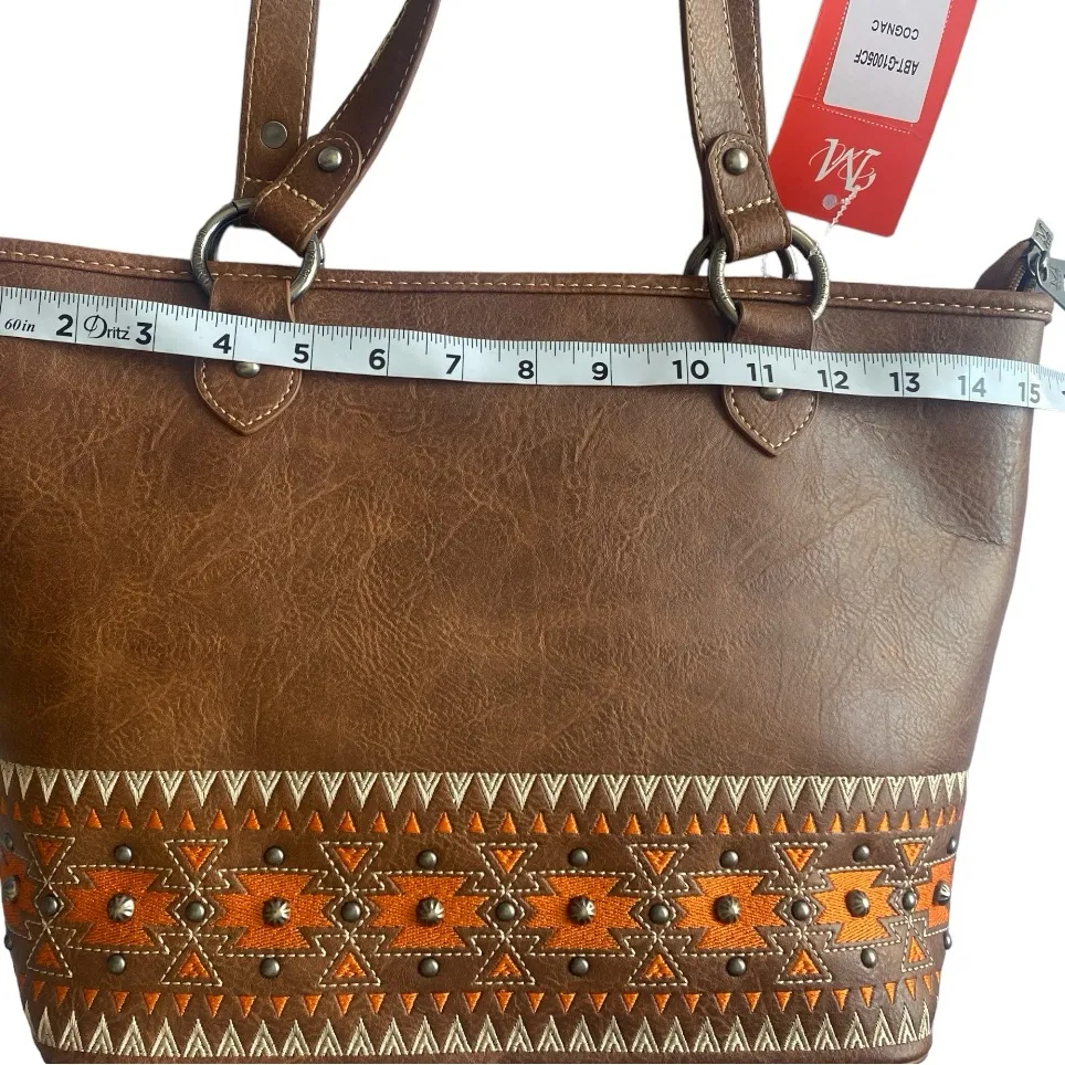 Tribal Ethnic Western Style Shoulder Bag, Cognac Color,‎ Simple & Beautiful - Image 5