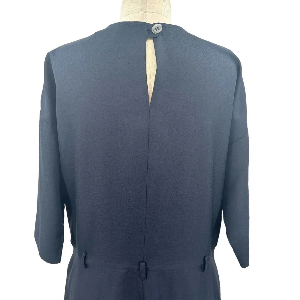 Maison Kitsuné Jade Loose Cut Dress in‎ Navy Blue Size 38 / US 6 **Flawed - Image 10