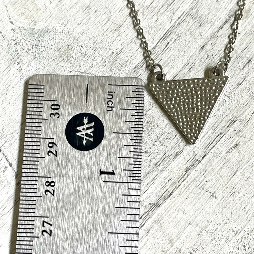 Silver tone triangle pendant necklace - Image 6