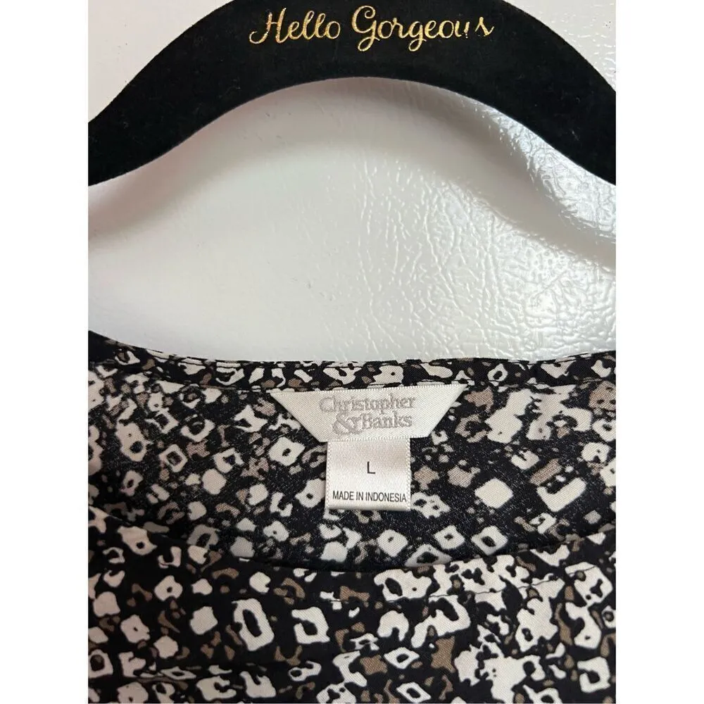 Christopher & Banks Multicolor Patterned Tank Top Woman’s Size Large - Image 3