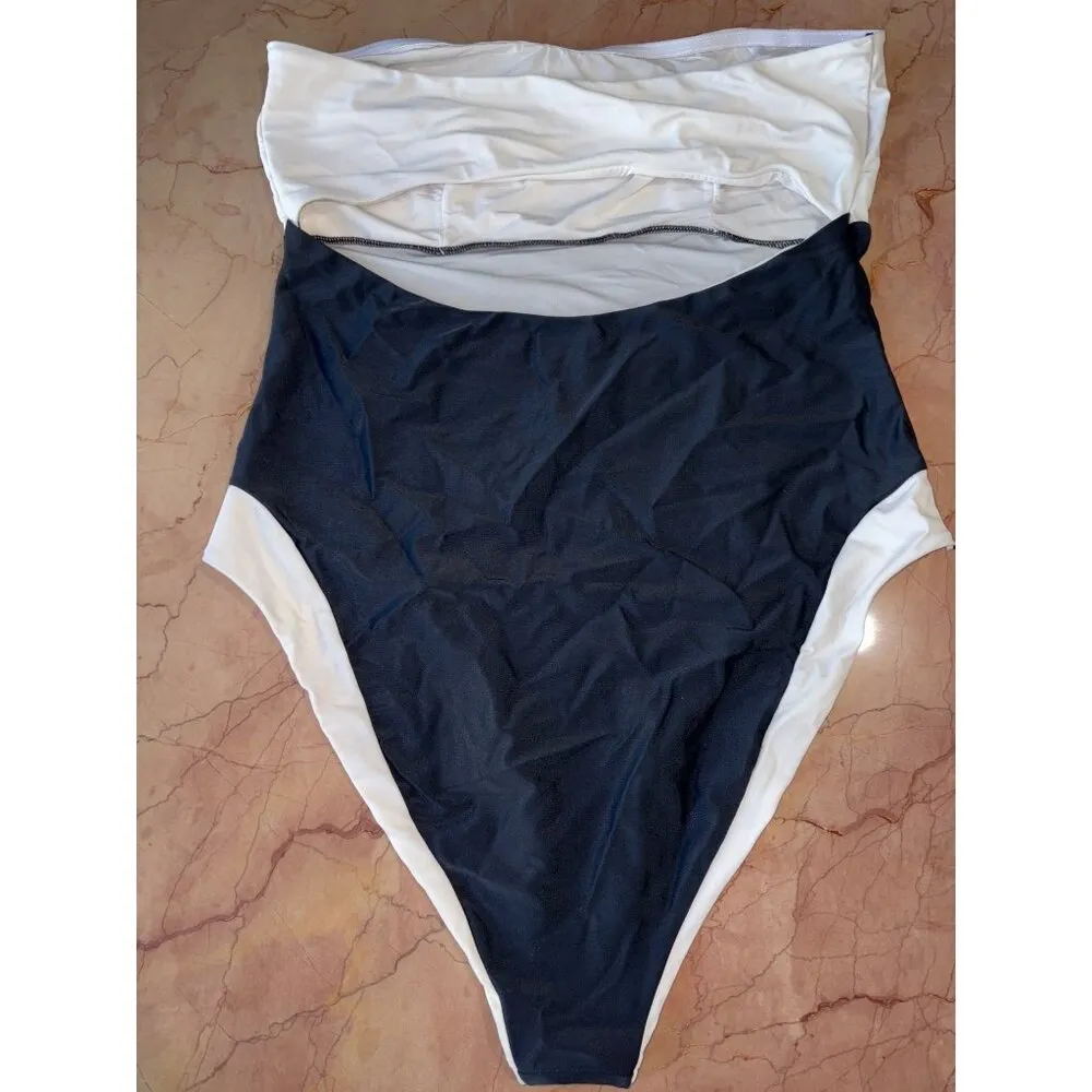 Lovers and Friends Moani Strapless One Piece in Black & White X-Large New swim - Image 5