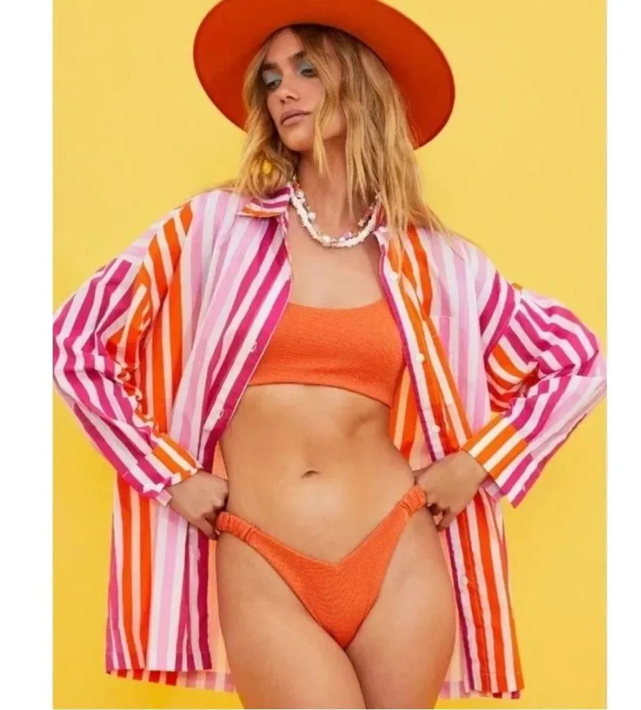 Beach Riot Alexa Top Sunset Stripes Swim Suit Coverup Size L/XL Beach Vacation - Image 4