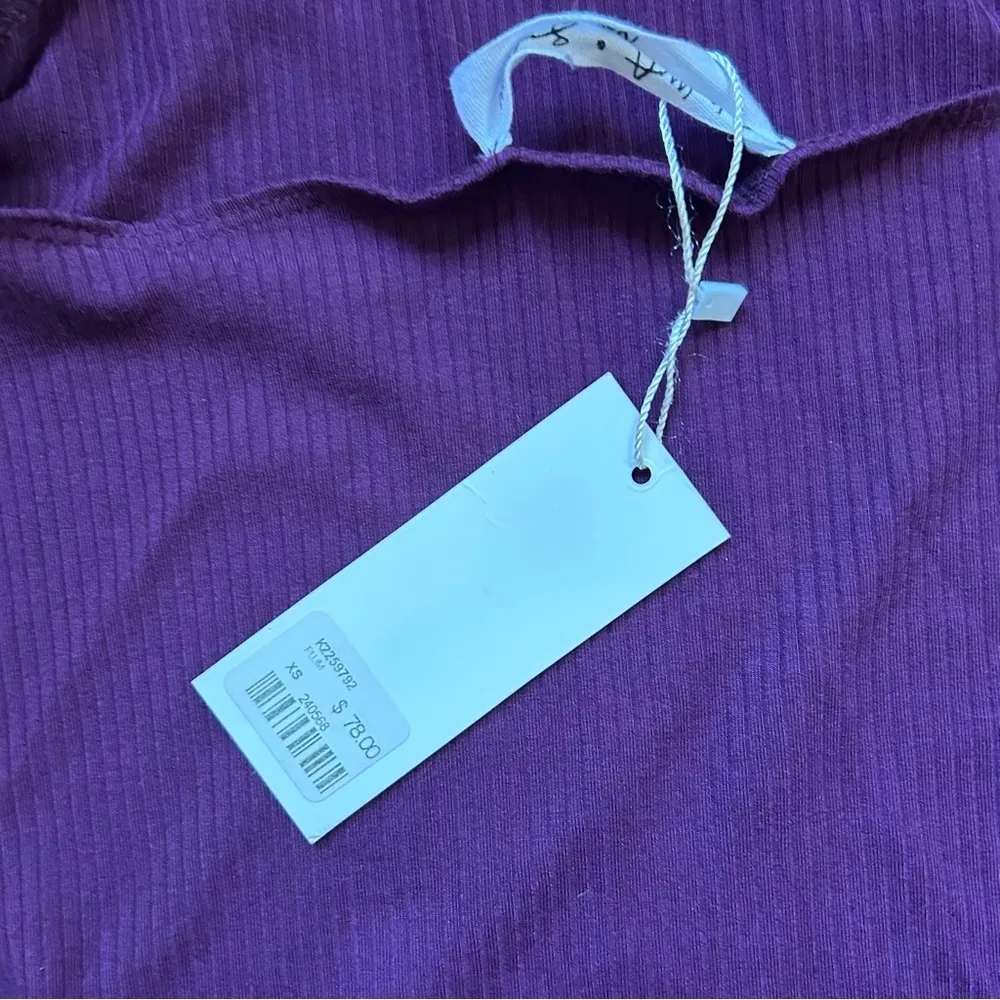 NWT Emma & Sam Purple Halter Neck Cold Shoulder Cropped Open Back Top Si… - Image 9