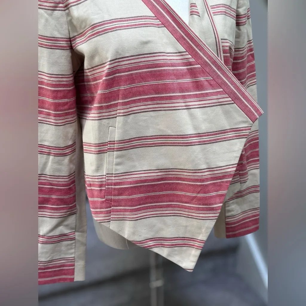 NEW BCBGMAXAZRIA Abbey Cropped Relaxed Blazer Jacket Red Multi Women’s M Office - Image 6