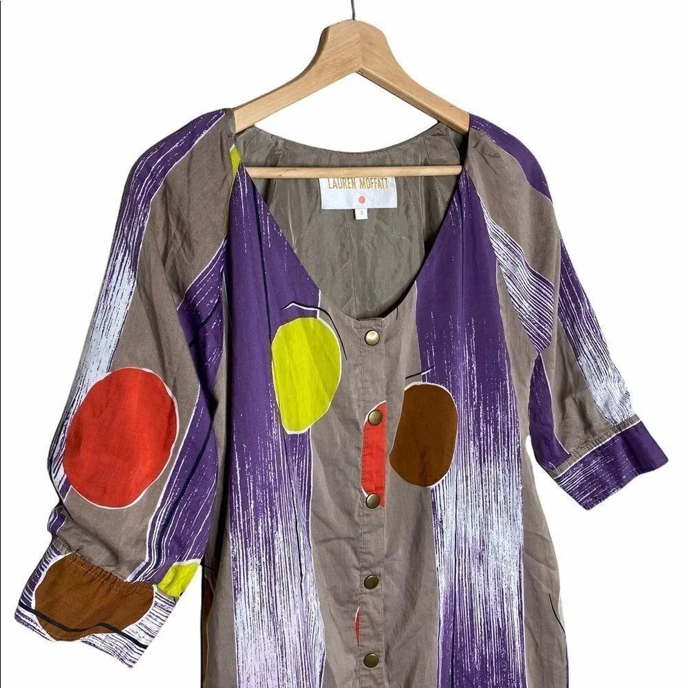 Anthropologie Lauren Moffatt silk watercolor print dress - Image 4