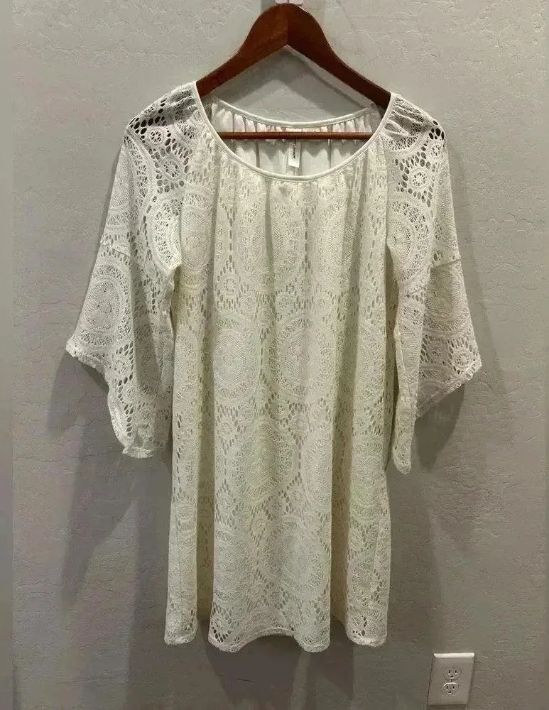 Tacera White Lace Dress Size Small - Image 2