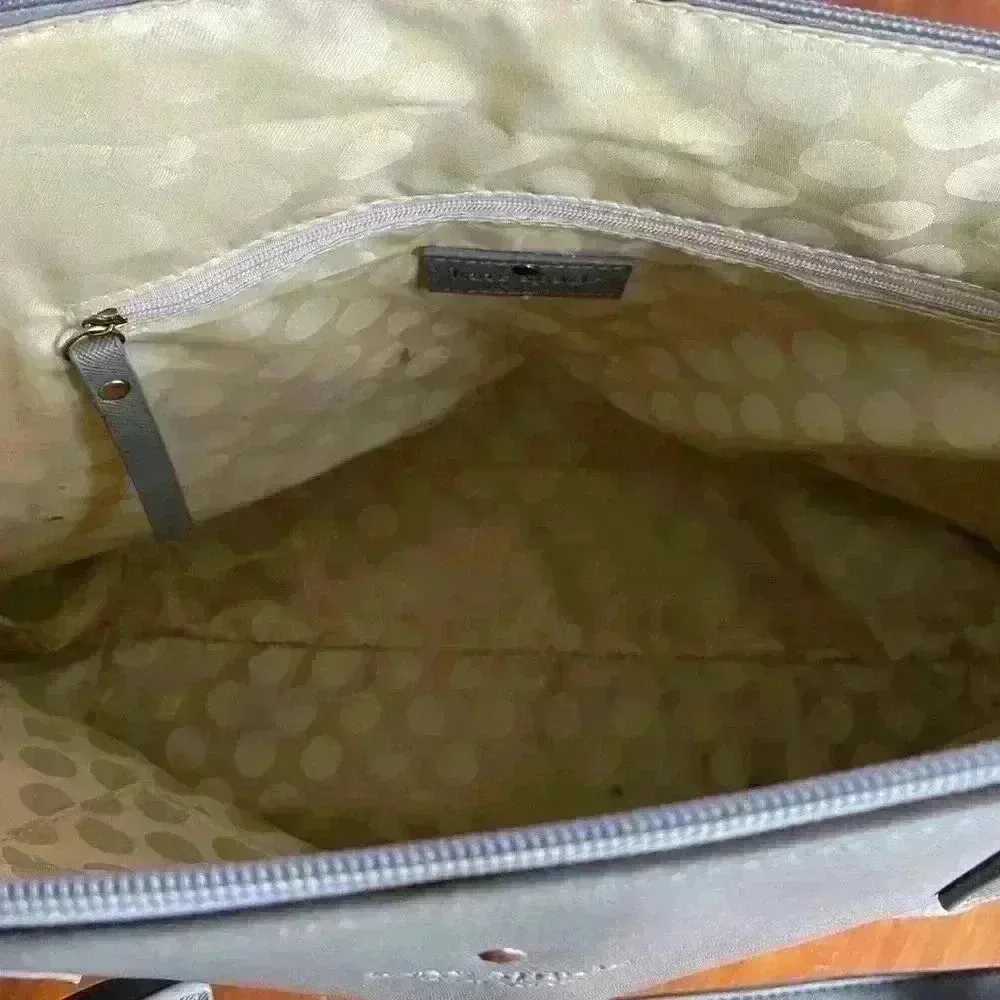 Kate Spade Greta Court Penny Saffiano gray/silver glitter tote bag - Image 3