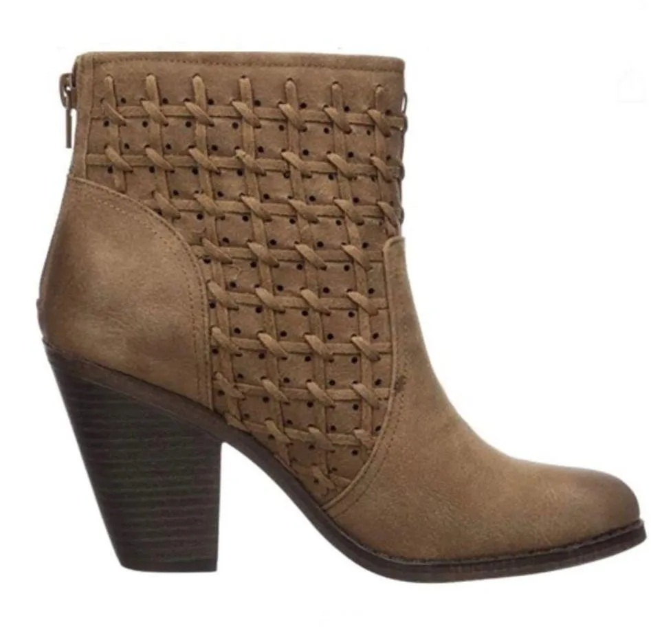 Fergalicious Ankle Boots Worthy Sand Brown Leather Booties Size 12M New in Box - Image 3