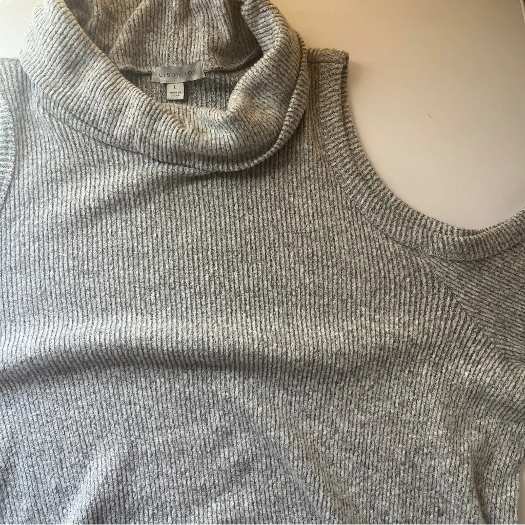 Allison Joy Light Gray Cowl Neck Sweater Large - Image 6