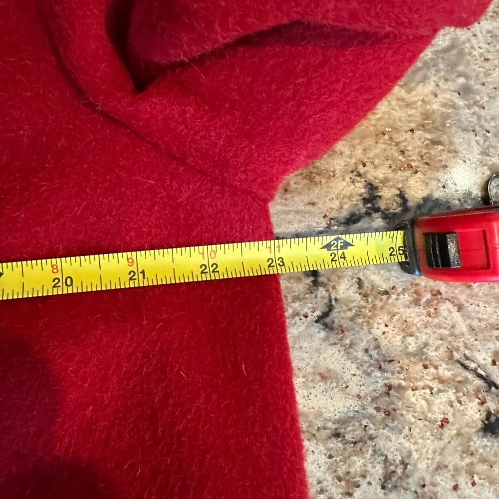 Vintage Harvé Benard Red Peacoat 100% Wool Coat Short Jacket Women’s Size 12 - Image 7