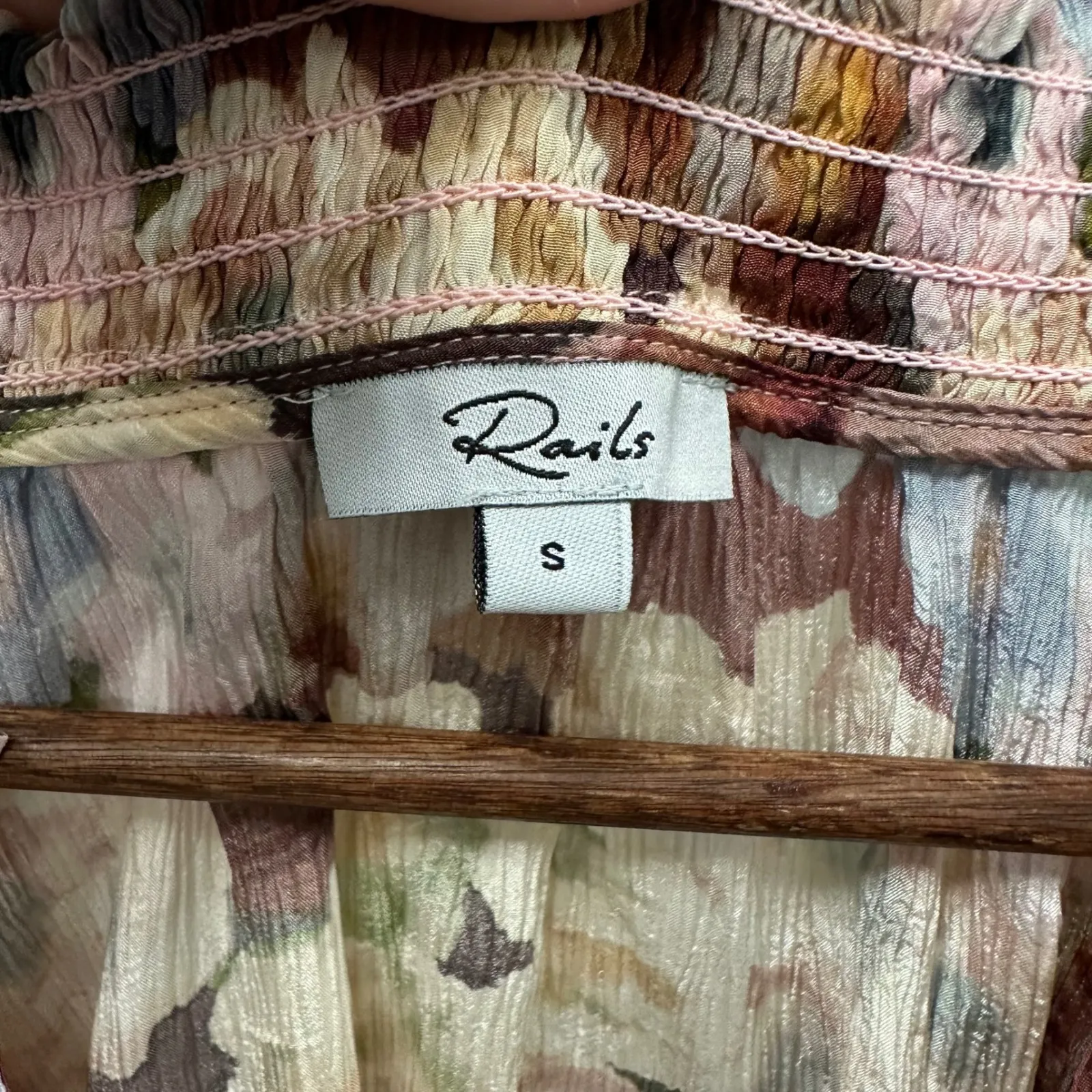 Rails Paris‎ Blouse in Painted Floral Multicolor Size S - Image 4