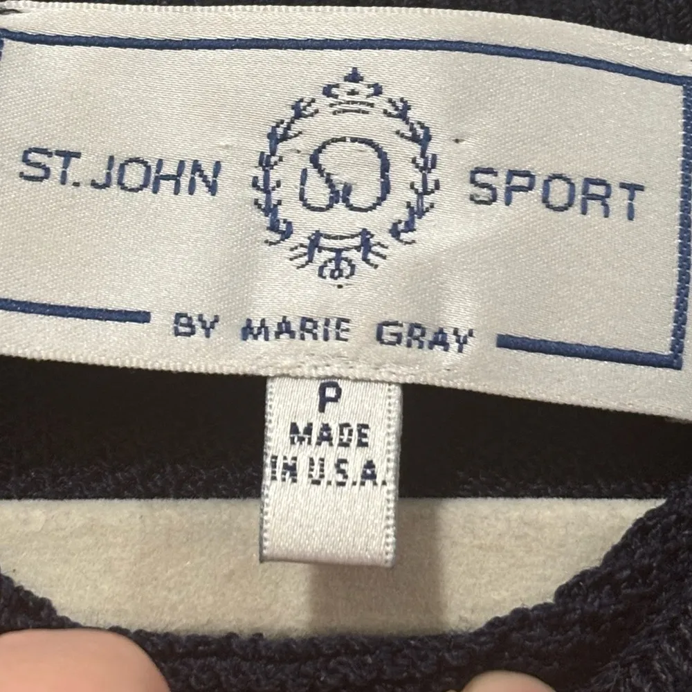 ST. JOHN Nautical sport vintage Navy sweater vest size PS - Image 5