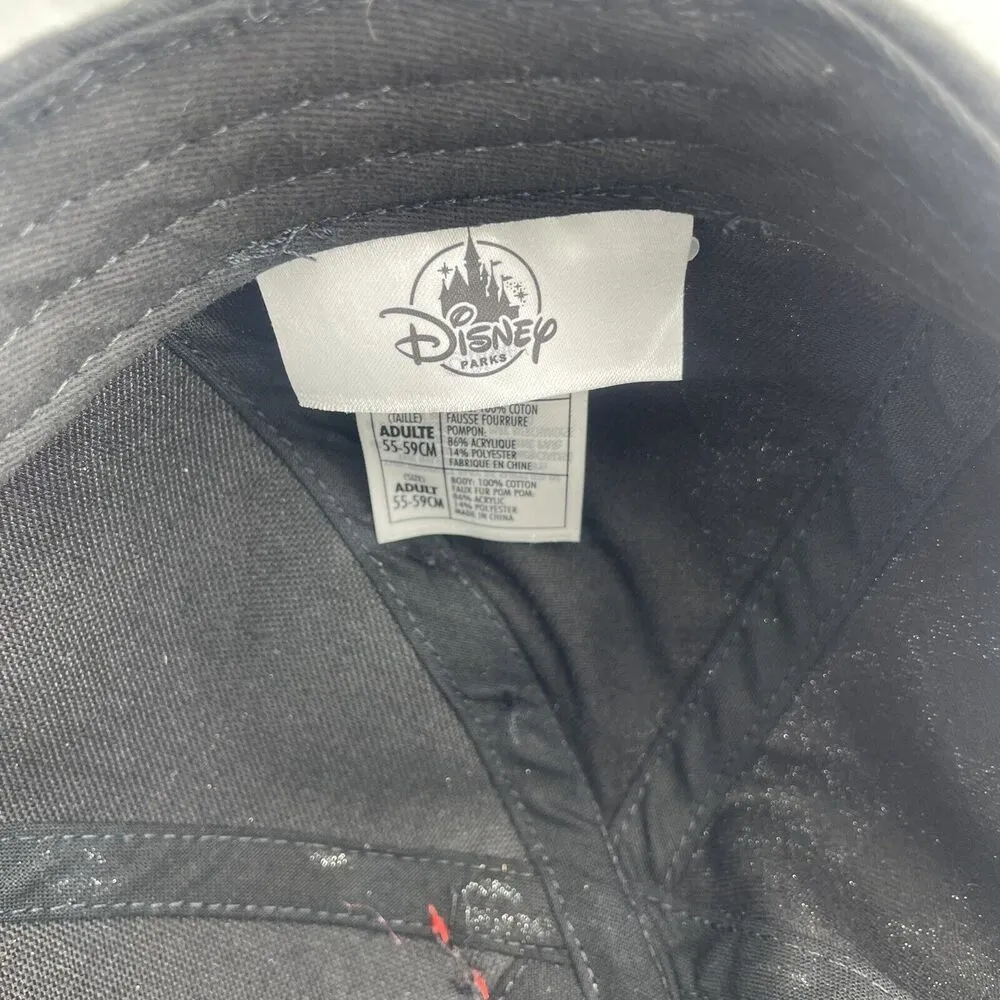 Disney Parks Minnie Pom Pom Silver Polka Dot Sequin Bow Black Baseball Hat - Image 5