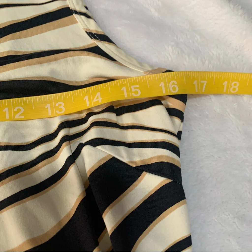 J. McLaughlin size XS Black Cream Striped zebra dress Catalina cloth - Image 7