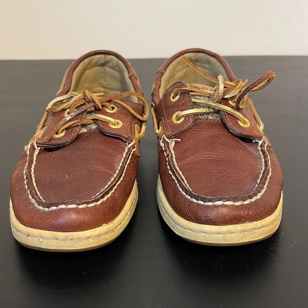Sperry Womens Top Sider Boat Shoes Loafer Tiger Print Moc Toe Brown Size 6.5‎ - Image 4