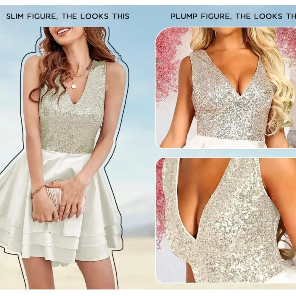 Women's Sequin Glitter V - Image 4