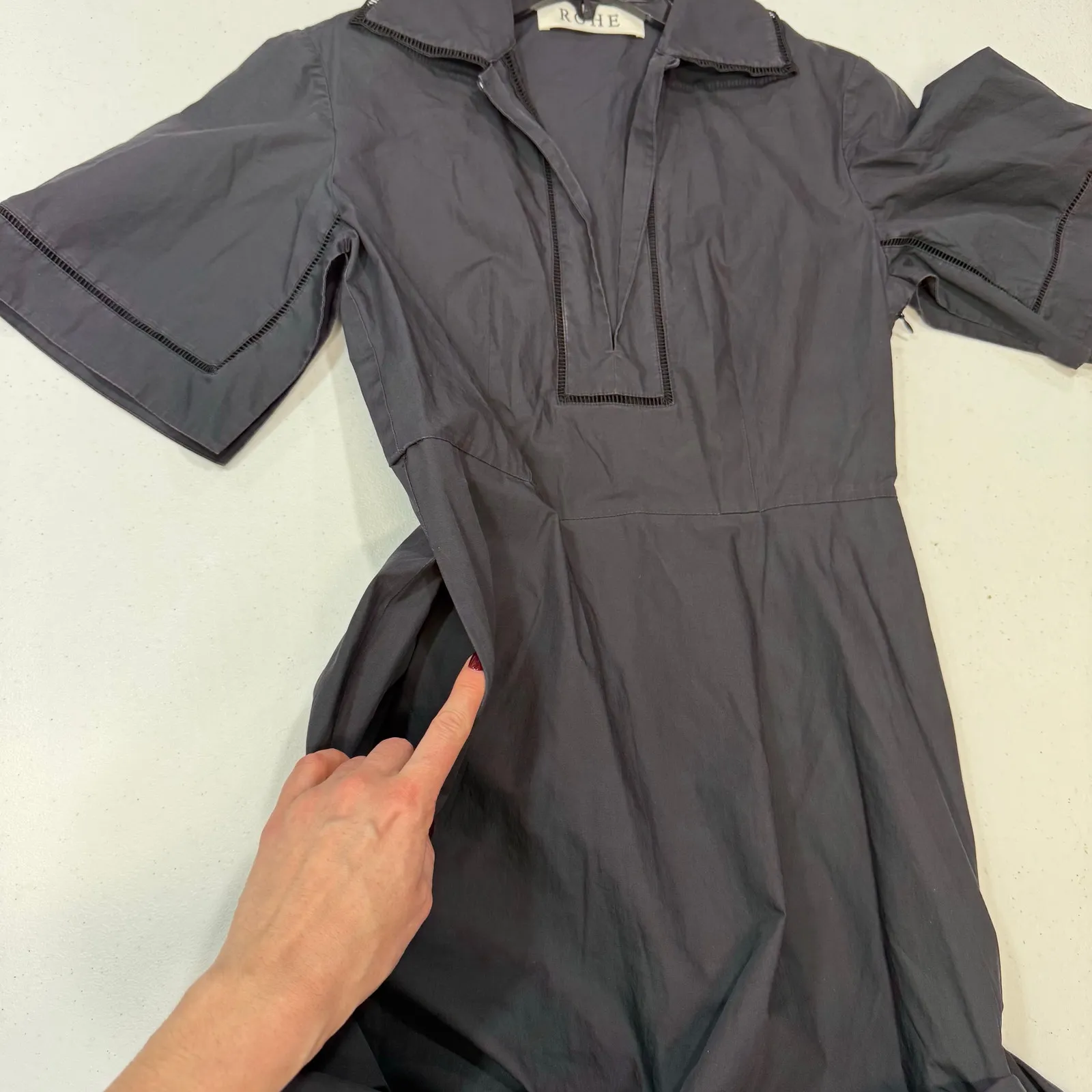 Róhe Ladder black Embroidered Dress Size 36 (4) - Image 8