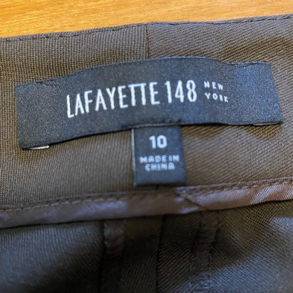 Lafayette 148 NY New York Menswear Trouser Career Pants Wool Blend Brown 10 - Image 3