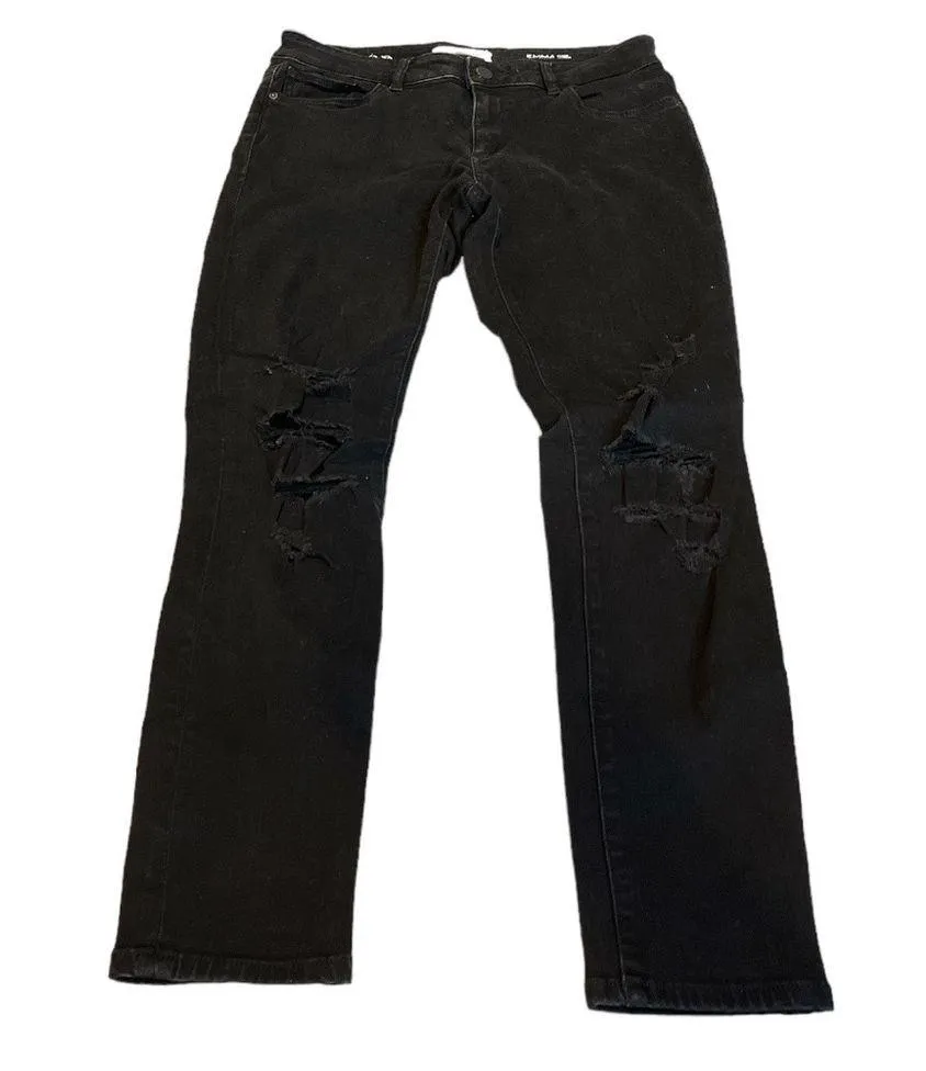 Dl1961 Emma Power Leggings Skinny Distressed Jeans Black Size 29 - Image 9