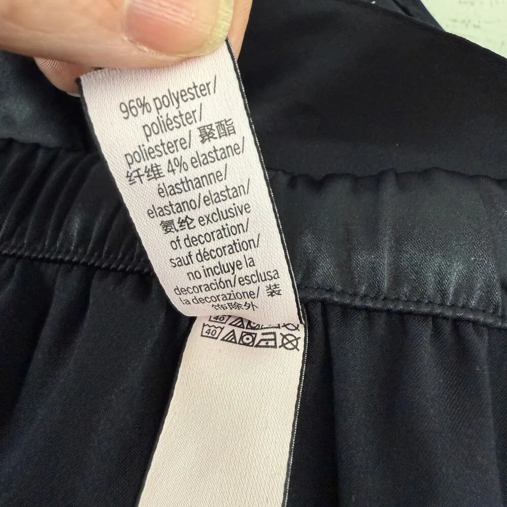 Victoria’s Secret Black Satin Sleep Shorts Ruffle Womens Xlarge - Image 4