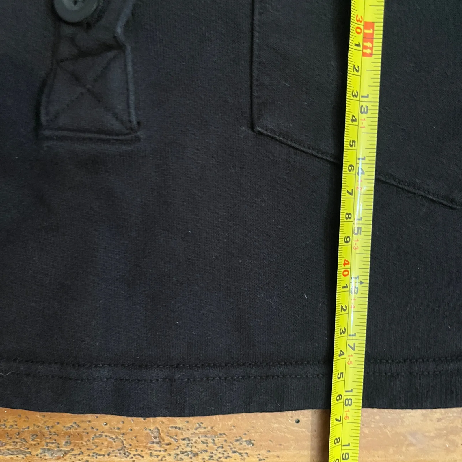 Good American Women's Black Cropped Fleece Polo Sweatshirt Top Size 2 / Medium - Image 7