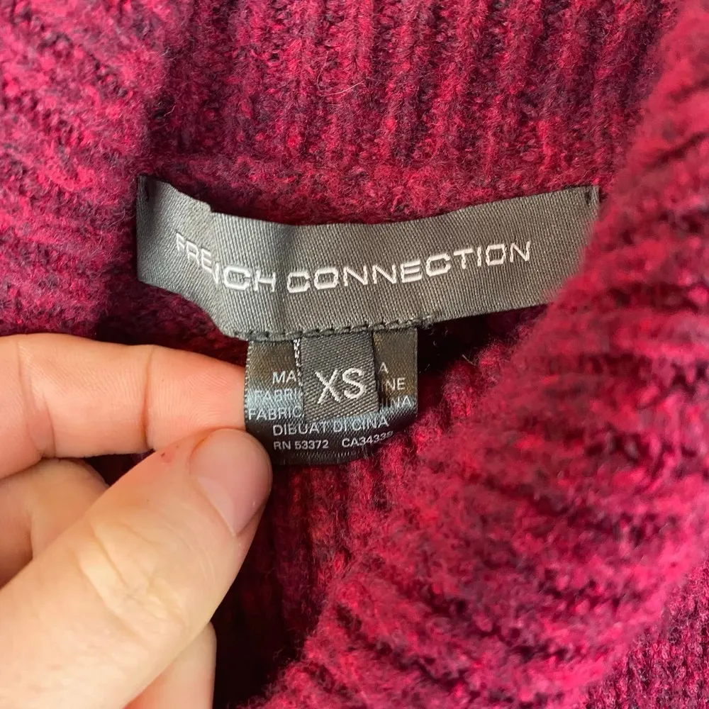 French Connection Jeanie Mock Neck Pullover Wool Blend Oversized XS - Image 3