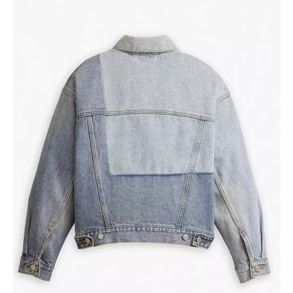 Levi's Premium 90s Crafted Trucker Jacket Women's Paneled Denim XL - Image 2