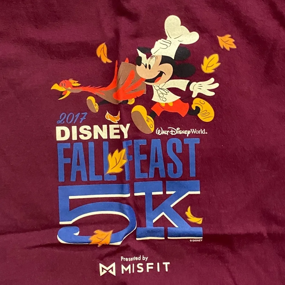 runDisney 2017 Disney Fall Feast 5K Disney World Mickey Race Shirt Adult Small - Image 5