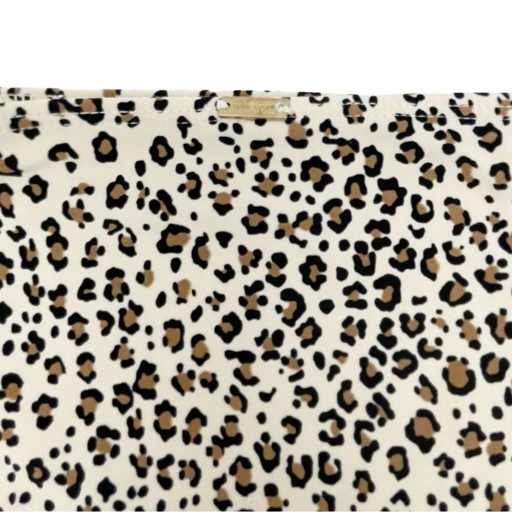 June Loop Ultra High Waist Swim Bottoms in Leopard Print Beige Black Size Small - Image 4
