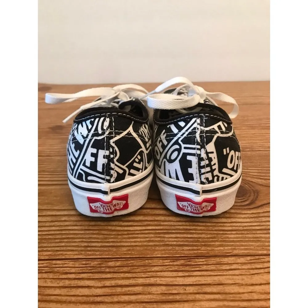 Vans With off the wall print white and black shoes unisex - Image 3