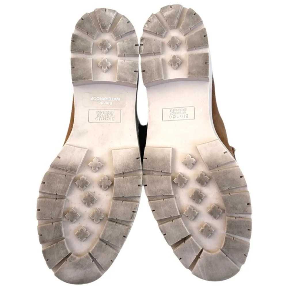 EUC Blondo Leather Dulce Lugged Sole Waterproof Loafers Brown Taupe Size 9.5 - Image 9