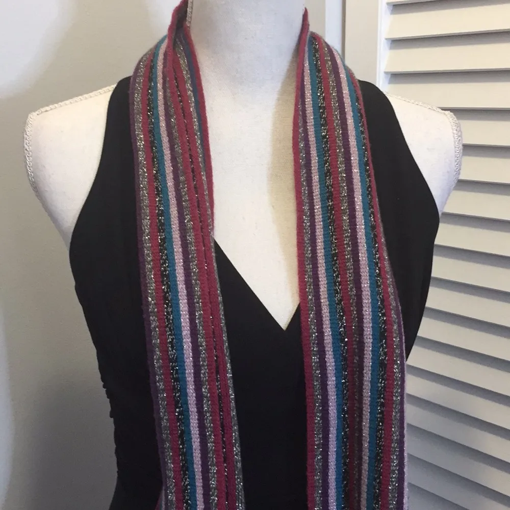 Glitter striped knit scarf - Image 4