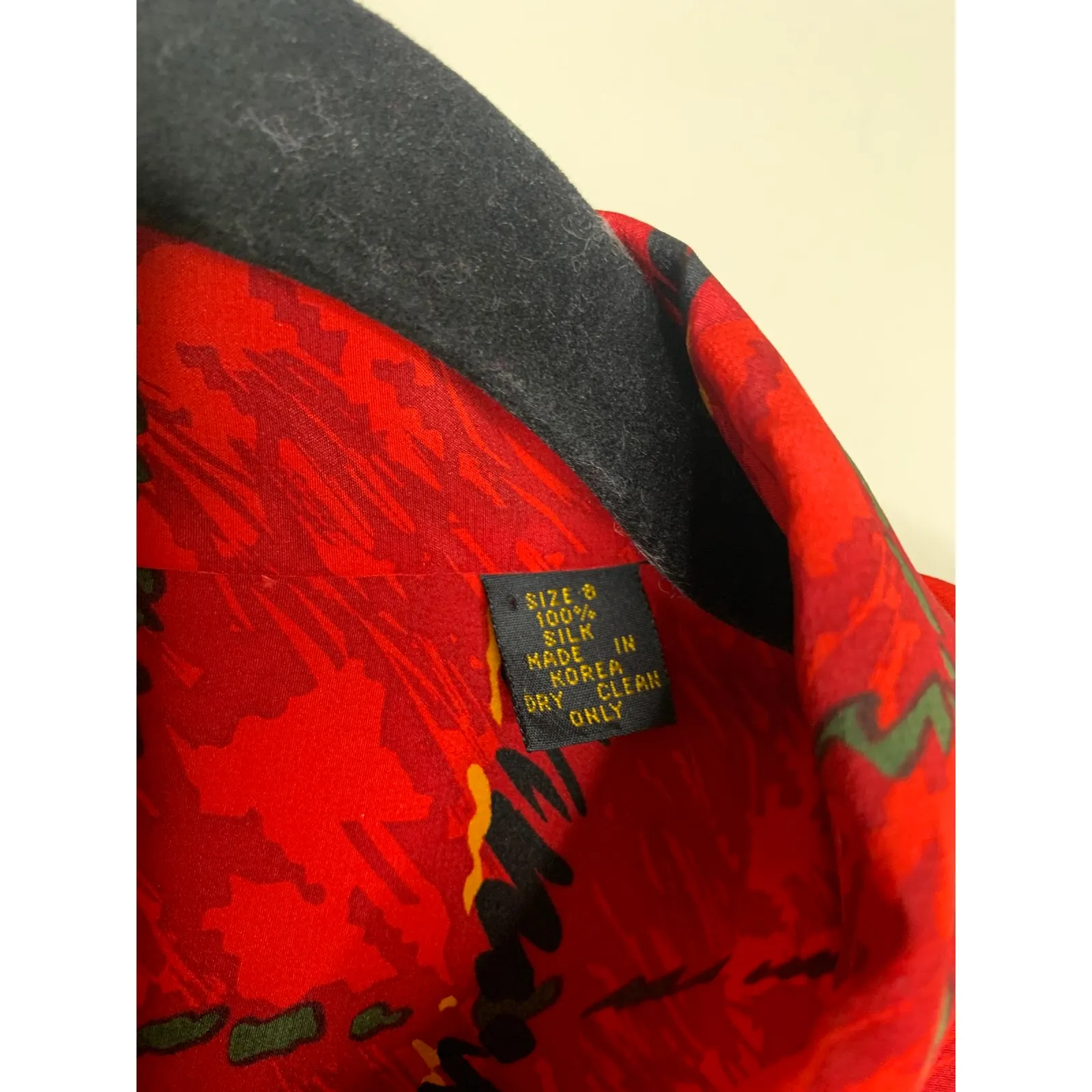 100% Silk Vintage Plaid Shift Dress 3/4 Sleeve 90s Career Indie Sz 8 Red - Image 7