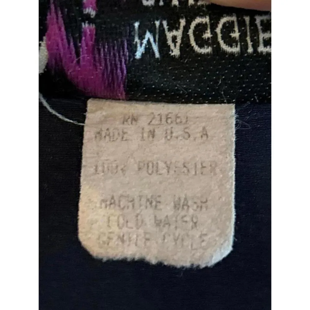 Vintage Maggie Sweet Womens Cardigan 1X Navy Blue Fruit Print Plus Size Size XL - Image 7